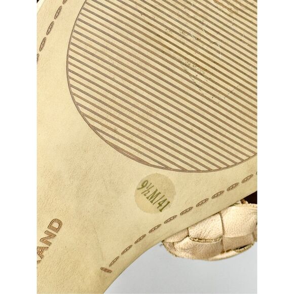 Lucky Brand Sandals Size 9.5 Tan Leather Braided Open Toe Block Heel - Picture 8 of 9